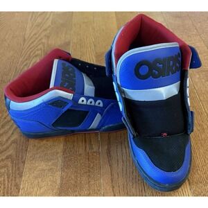 Osiris Shoes Mens Size 13 Red Blue NYC 83 MID Fat Sneaker Leather Mid No Laces
